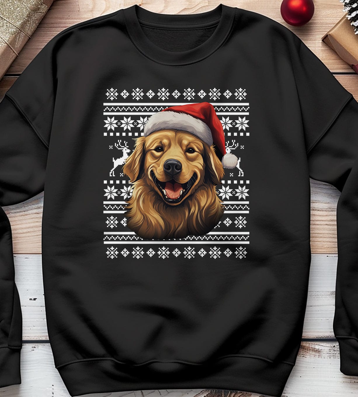 Golden Retriever Santa Hat Sweatshirt