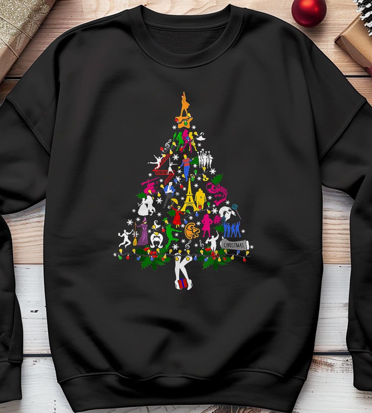 Broadway Musical Theatre Christmas Tree Sweatshirt