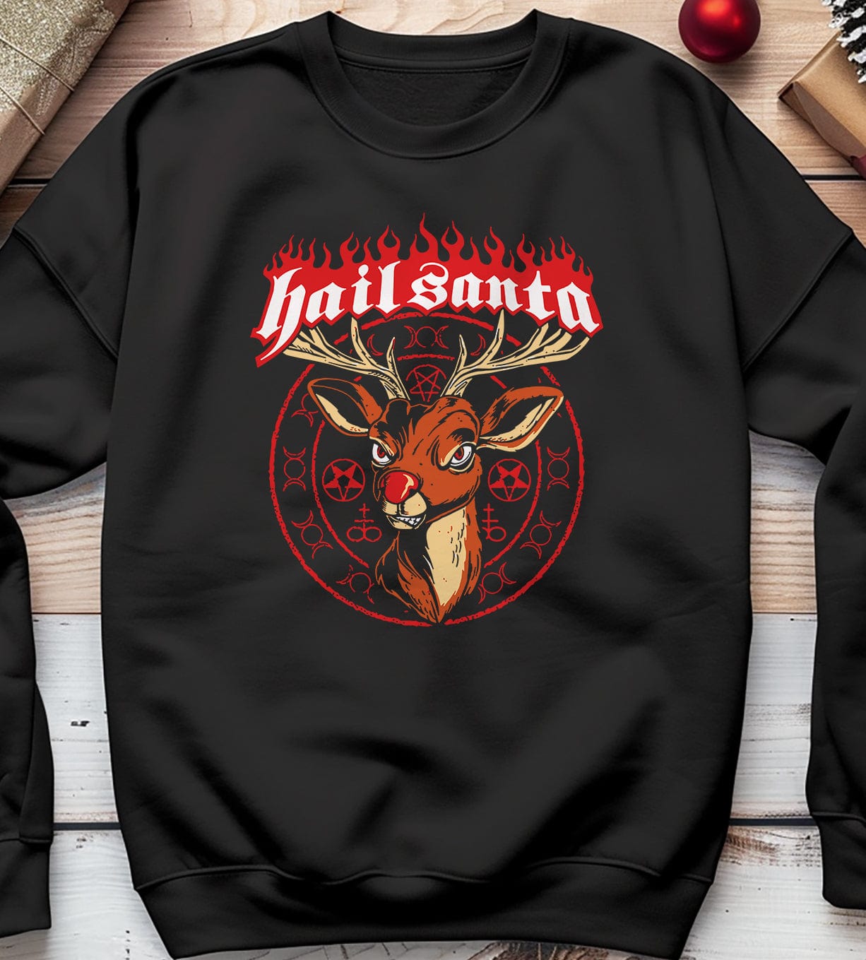 Hail Satan Reindeer sweatshirt