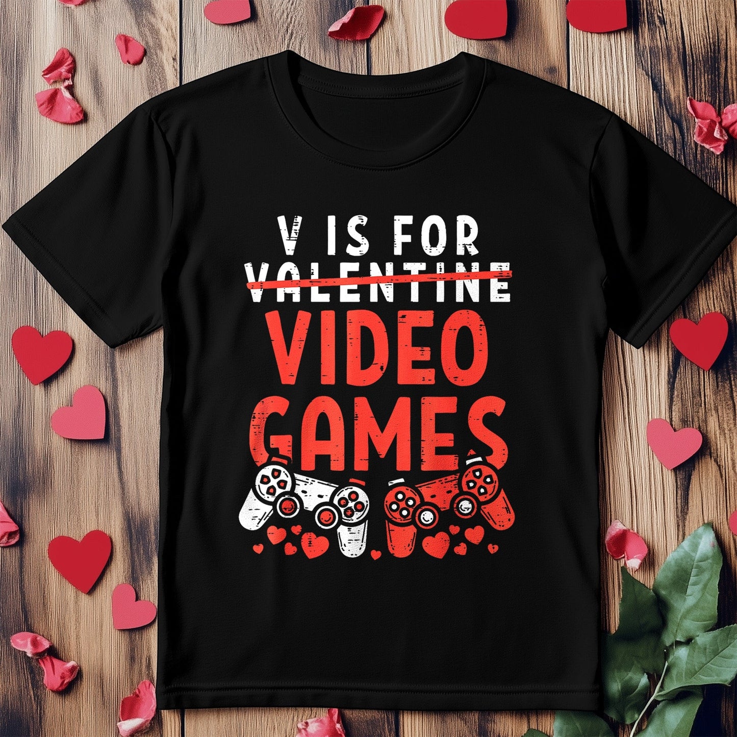 V is For Video Games t-shirt