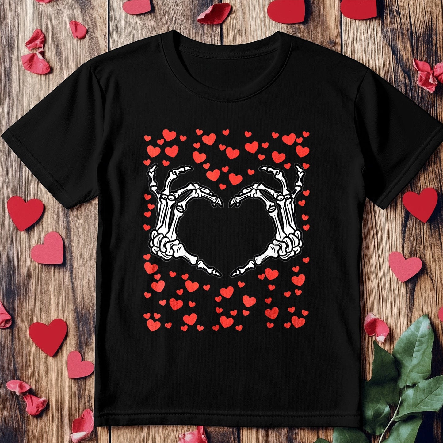 Love Beyond the Grave Skeleton Hand T-Shirt