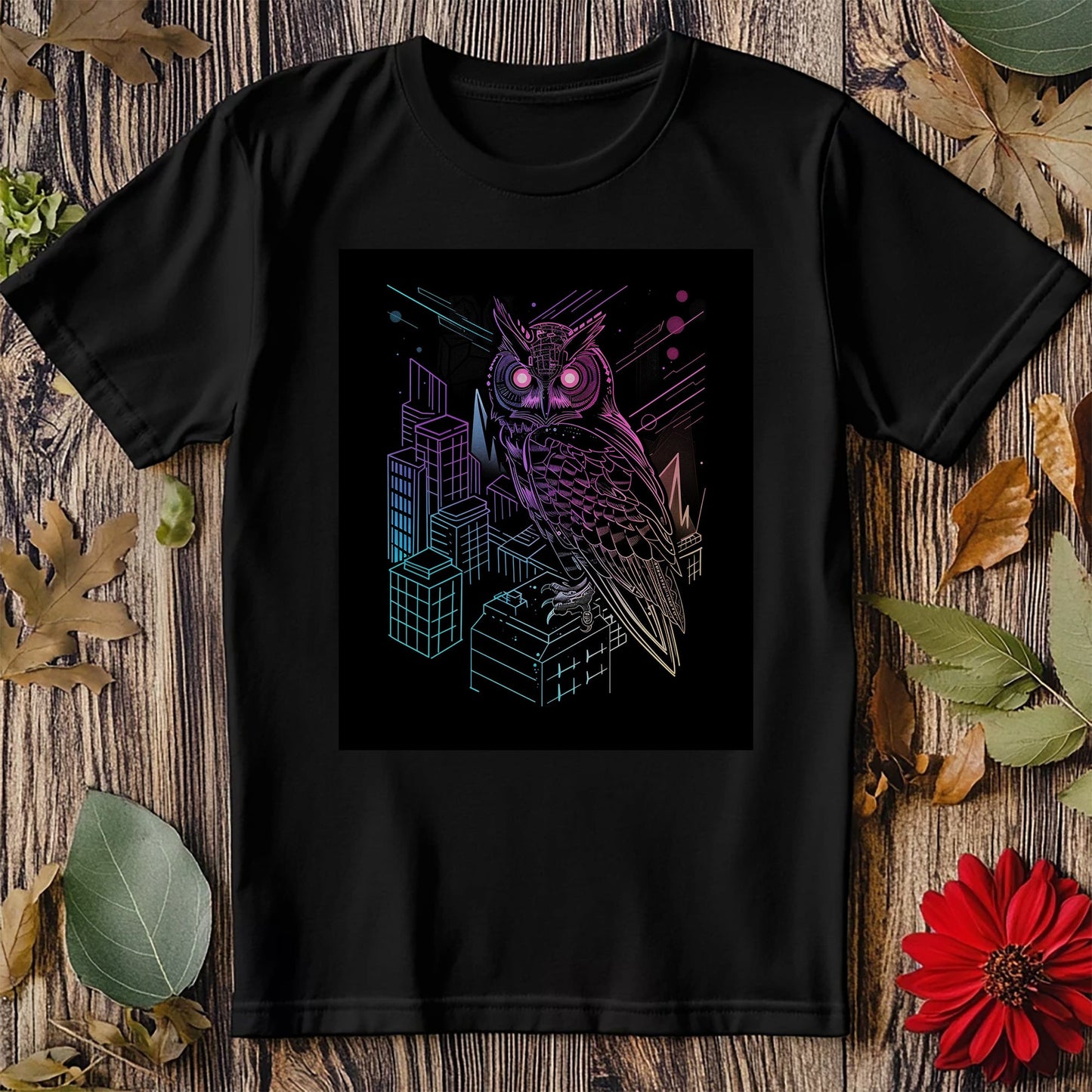 Neon Owl T-shirt - Stay Wise and