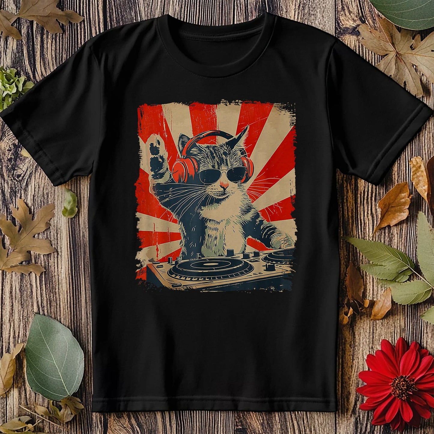 DJ Cat Disco Sound Tech T-shirt