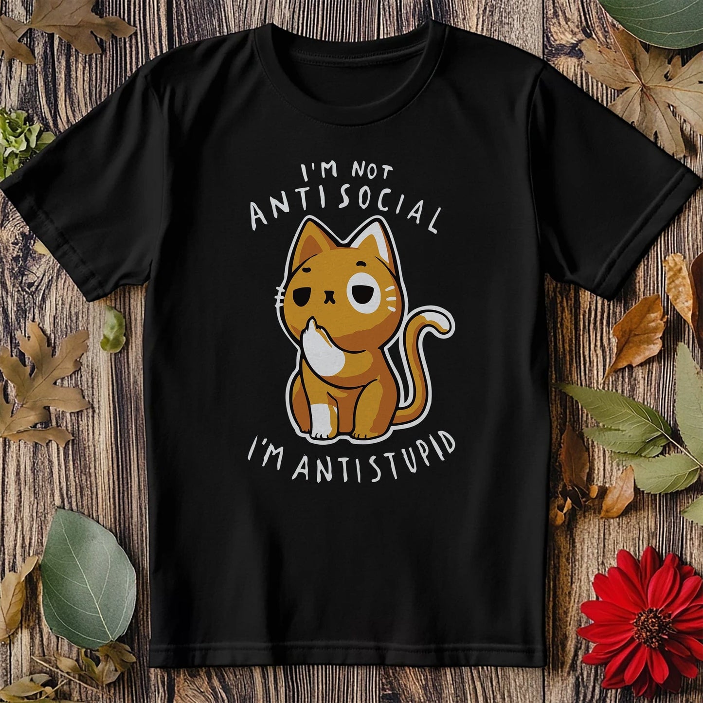 Anti Stupid Cat T-Shirt