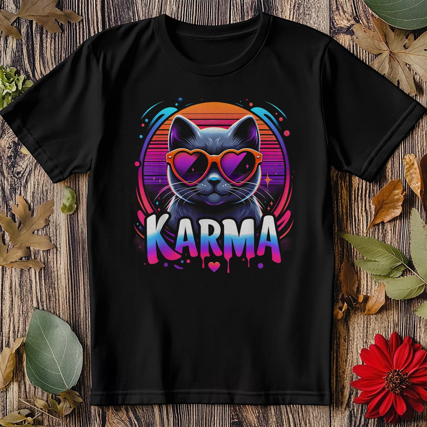 Karma Cat Neon t-shirt - Purrfectly