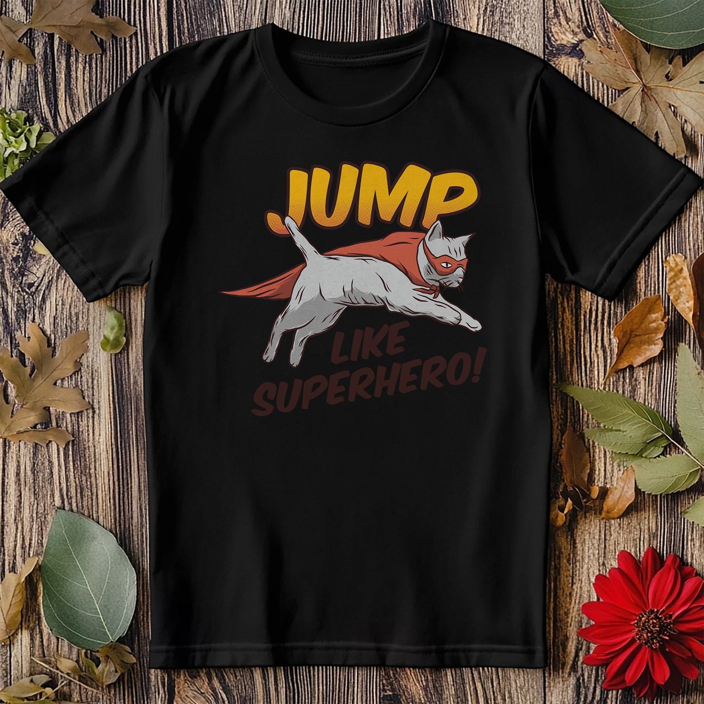 Jump Like A Superhero Cat T-shirt