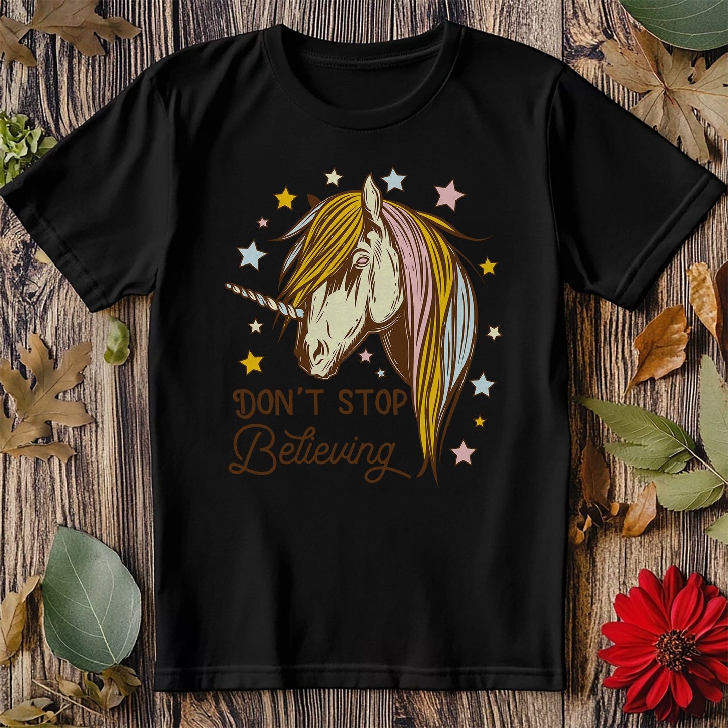 Don't Stop Believing Unicorn T-shirt