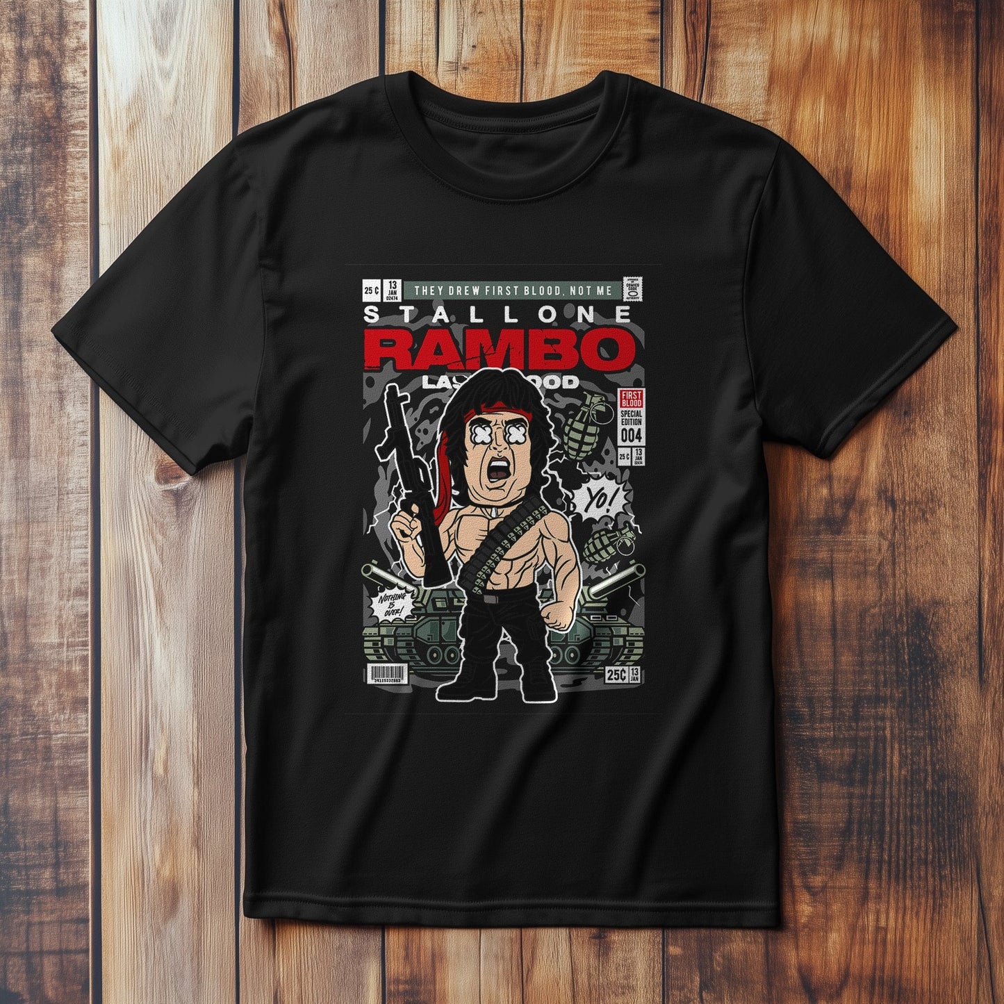 John Rambo Cartoon T-shirt