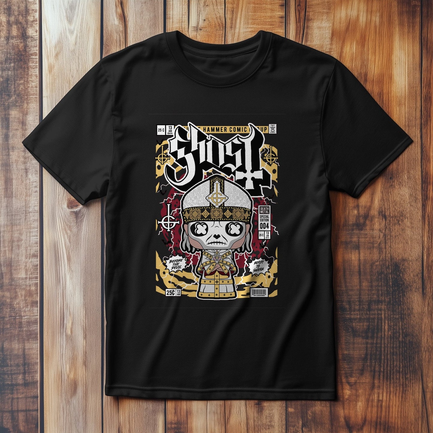 Rock Band Ghost Comic Book T-Shirt