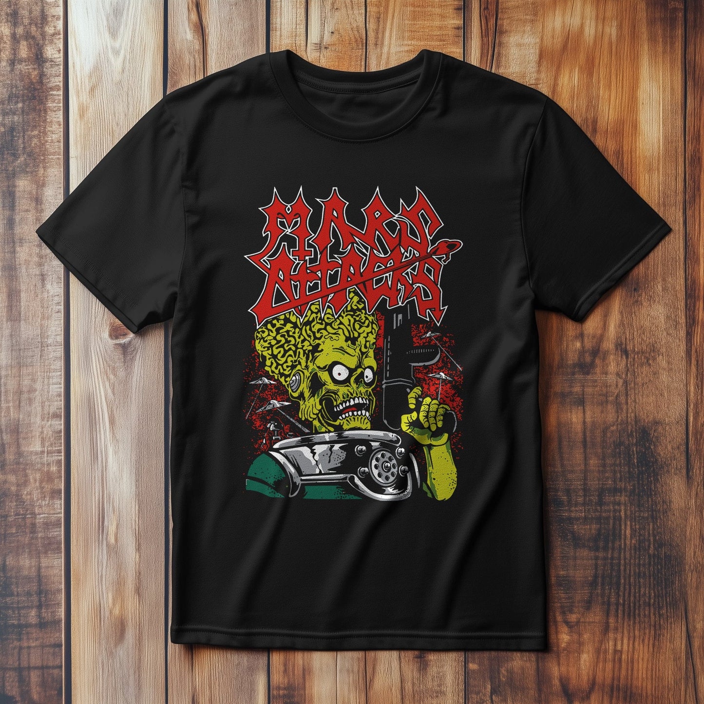 Aliens Attack Mars Retro T-shirt
