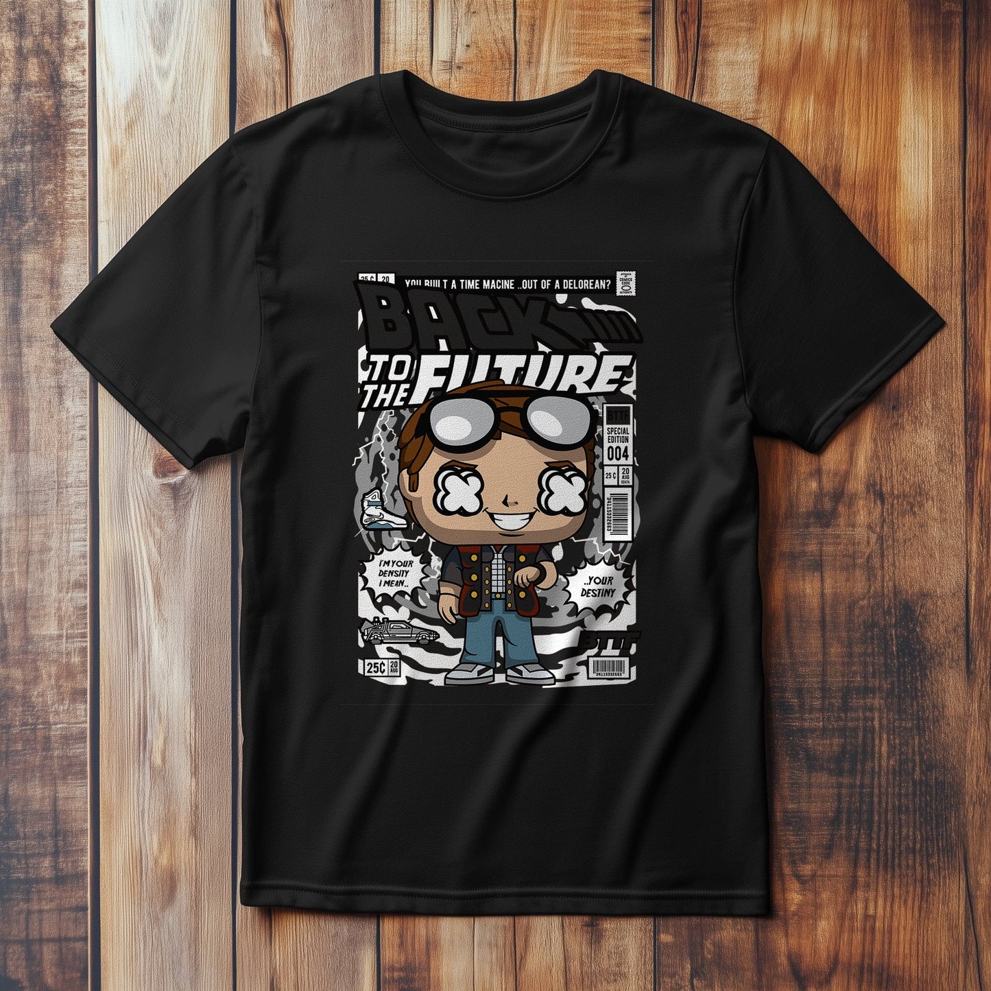 Marty BTTF Comic Cover T-shirt