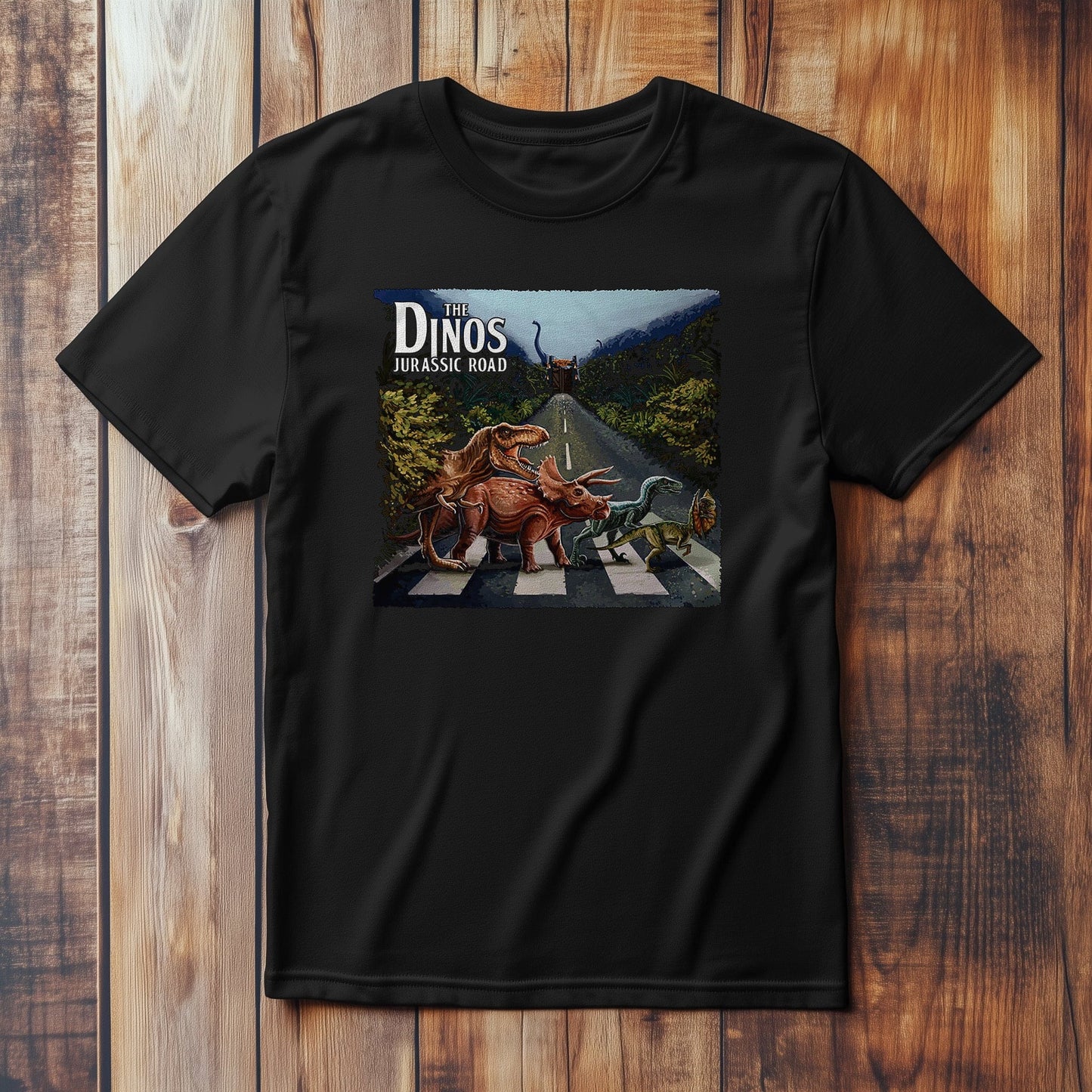 Jurassic Dinosaur Road t-shirt - Funny