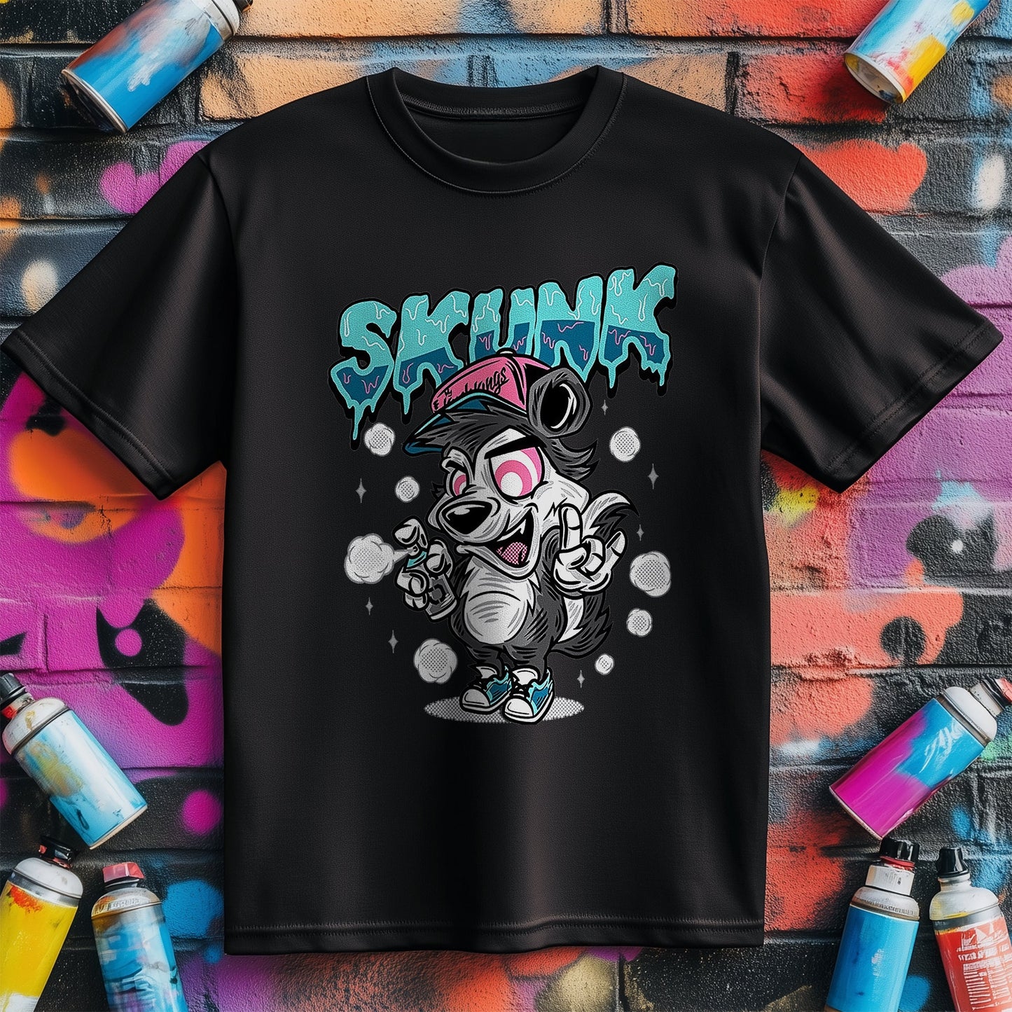 Skunk Graffiti T-Shirt - Funky &