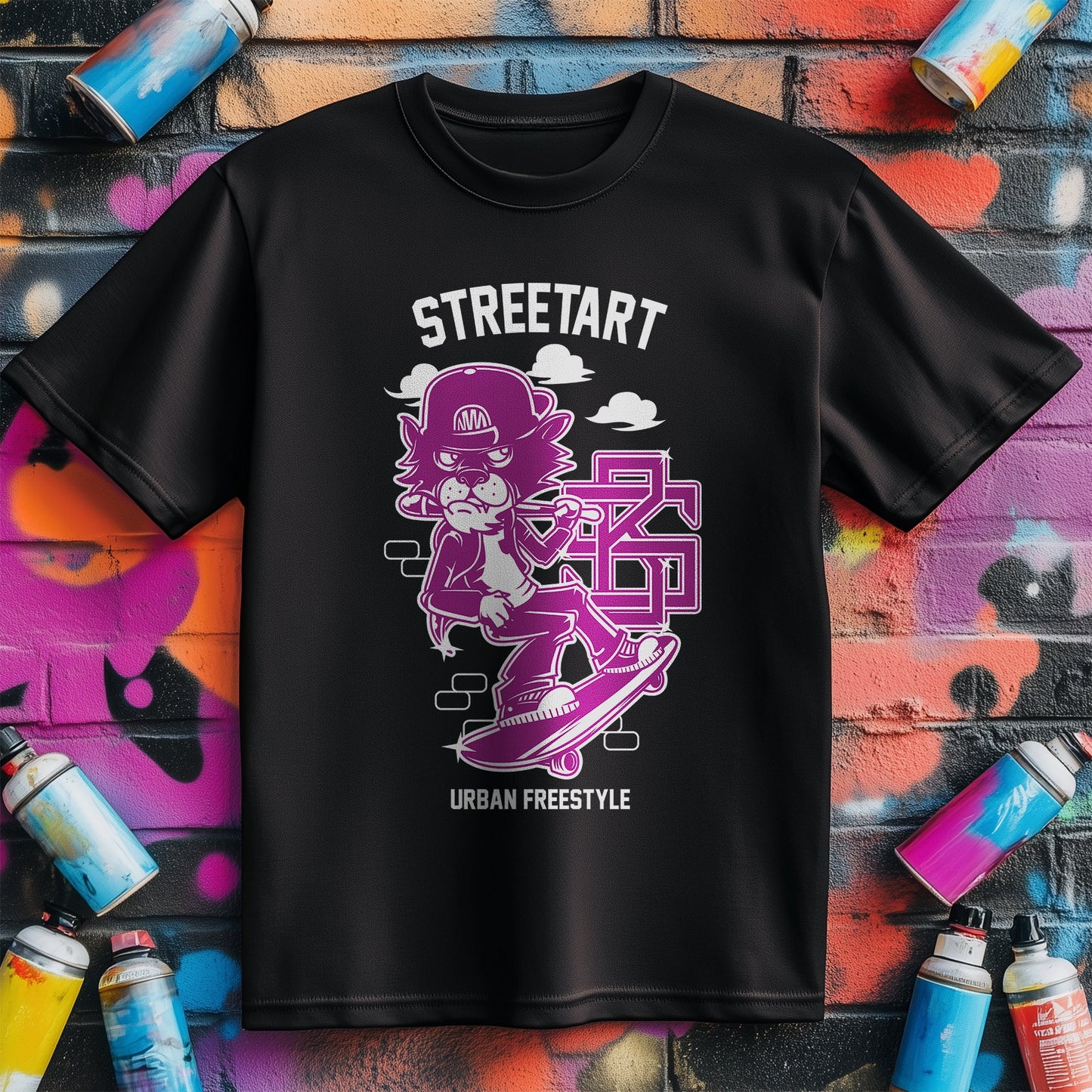 Street Art Urban Skateboard T-Shirt