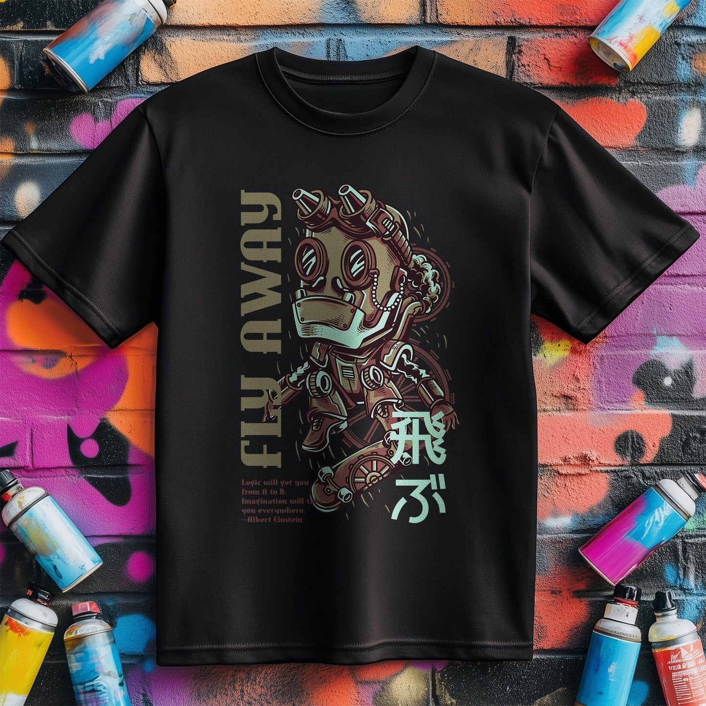 Fly Away Robot T-Shirt - Funny and