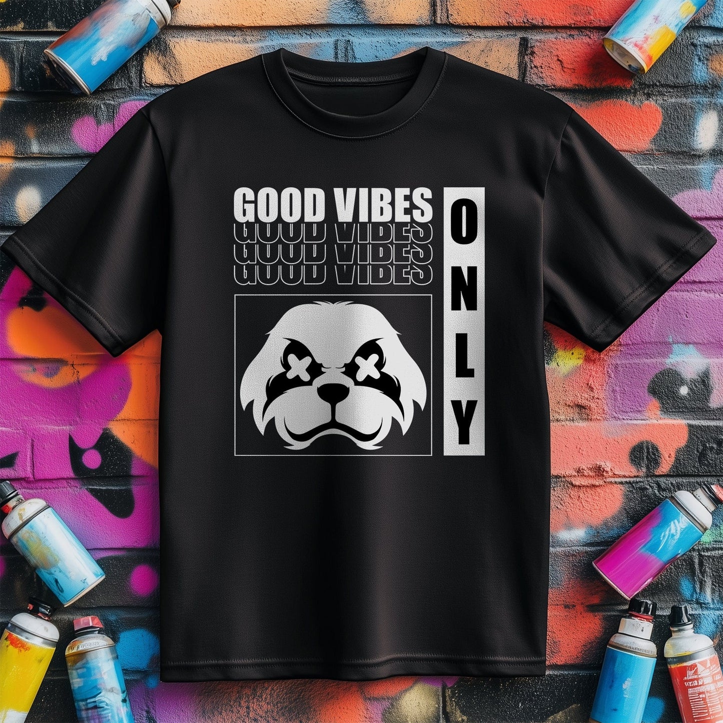 Good Vibes Panda T-Shirt - Spread