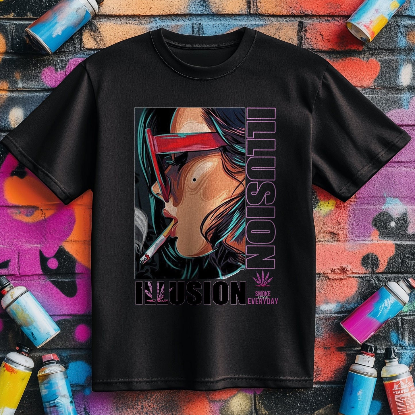 Cannabis Illusion T-Shirt - Puff,