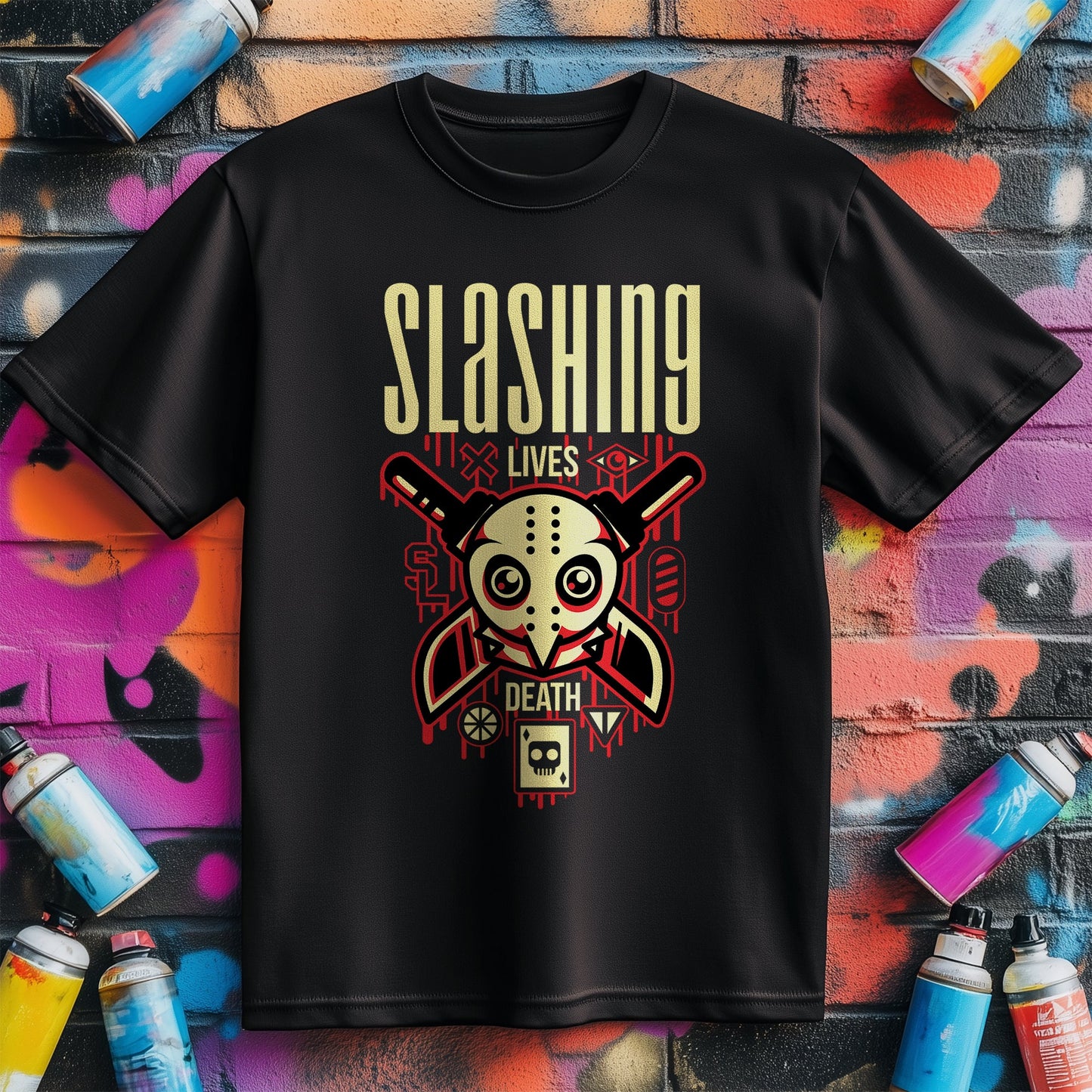 Slashing Lives T-Shirt - Skull &
