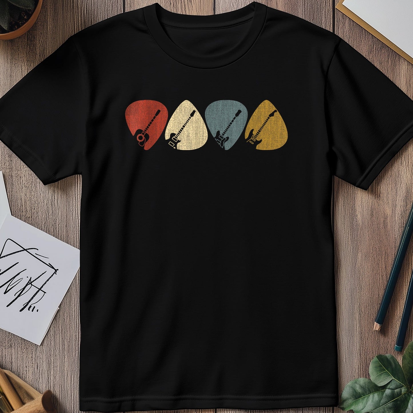 Strummin' Good Times: Guitar Pick T-shirt
