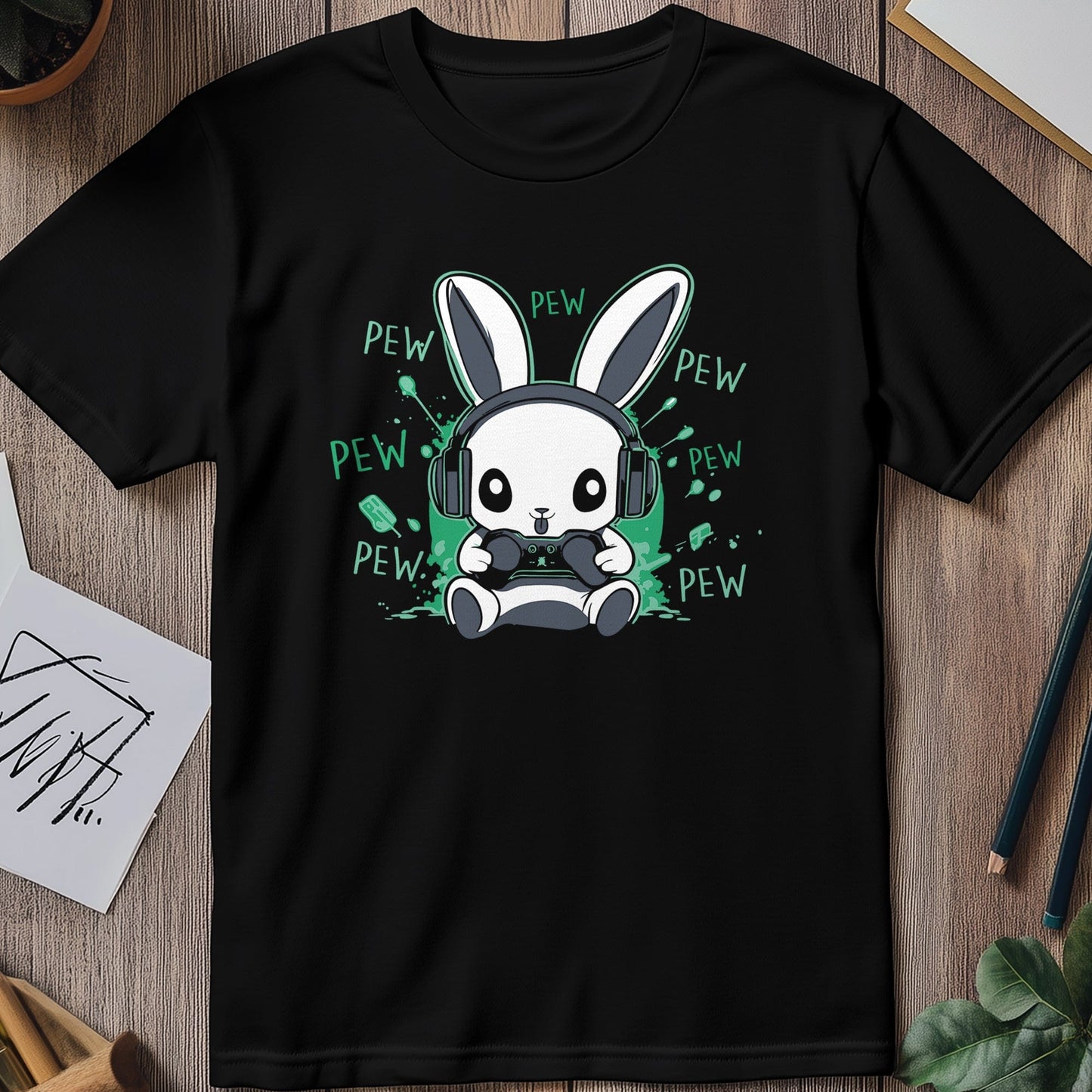 Pew Pew Bunny Gaming T-Shirt -