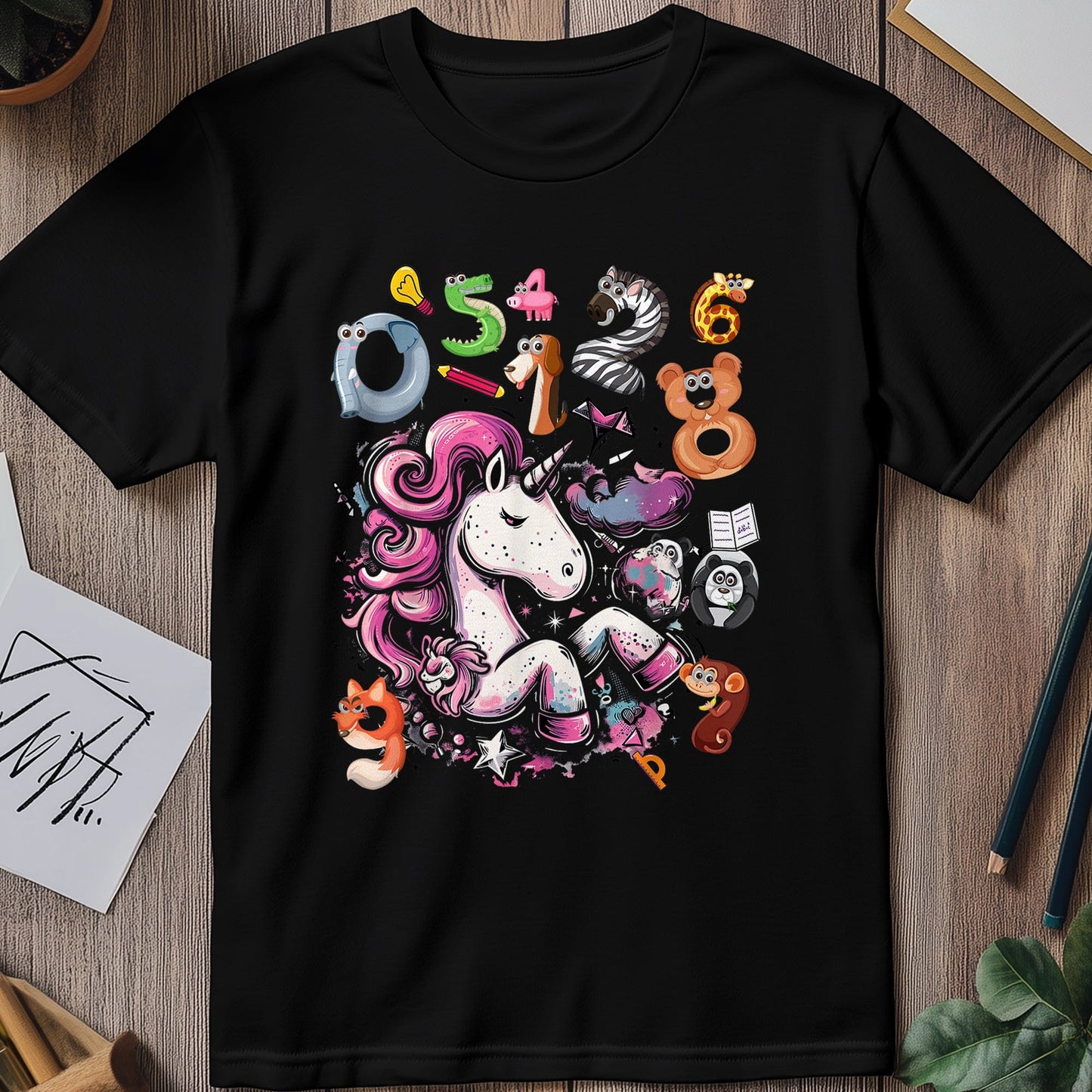 Animals Numbers Day Math Kids Tee