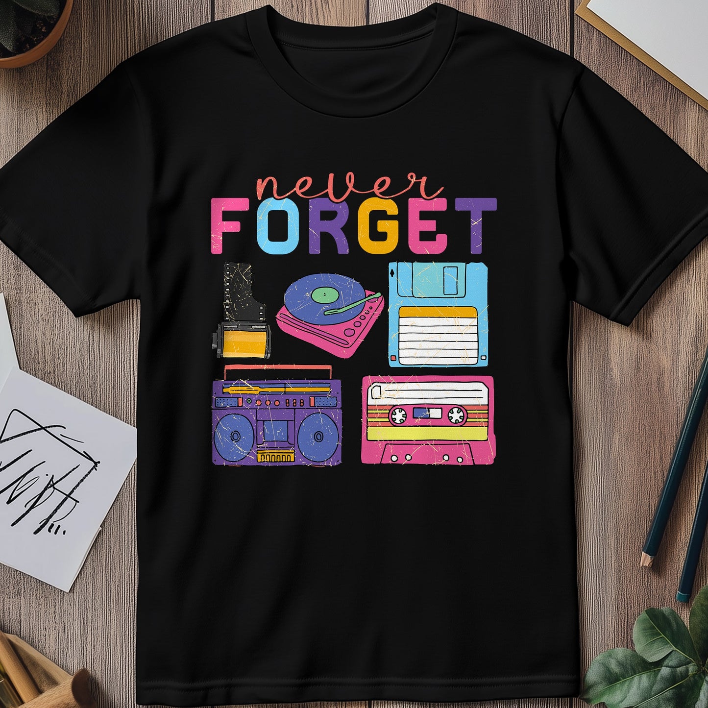 Retro Tapes Never Forget T-Shirt -