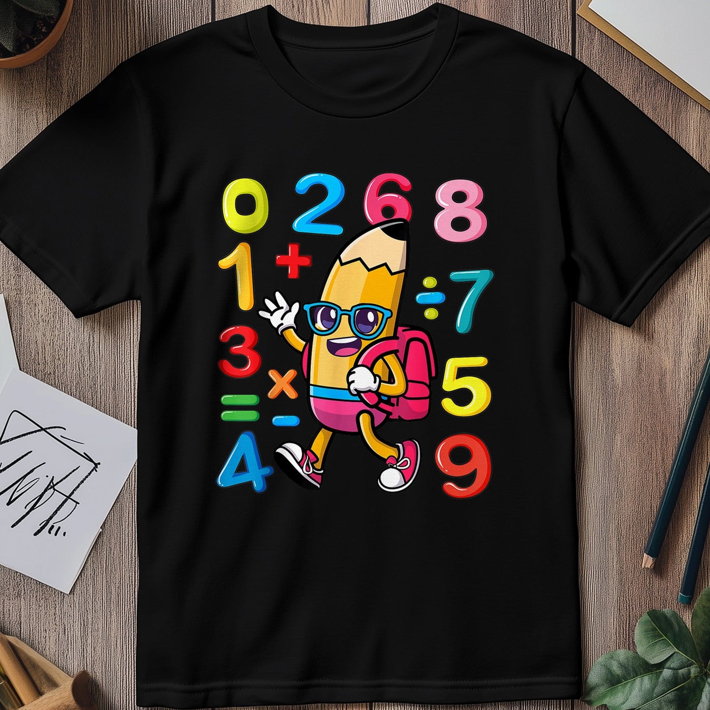 Pencil Numbers Math Day  Kids Tee