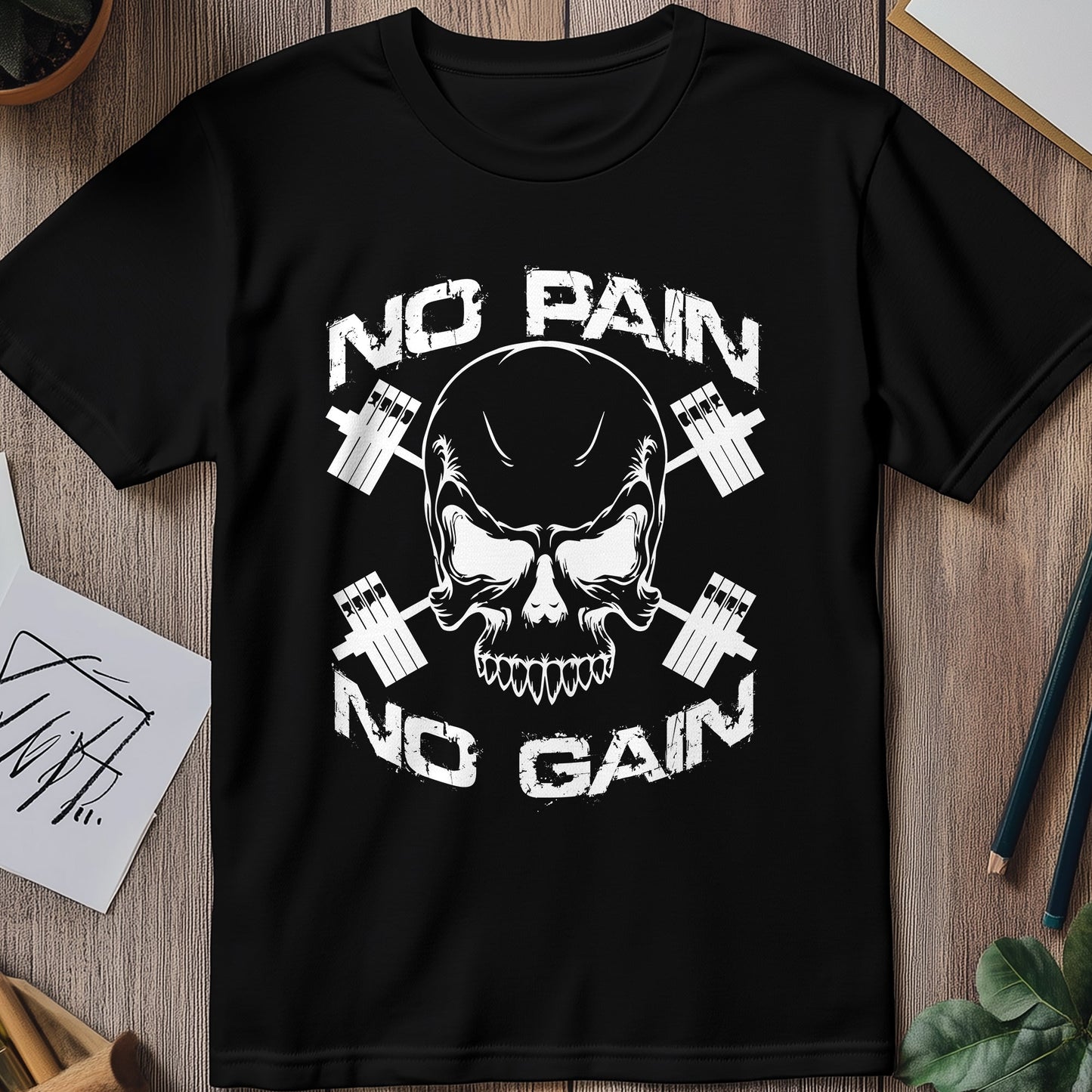 No Pain, Gain Skull T-Shirt