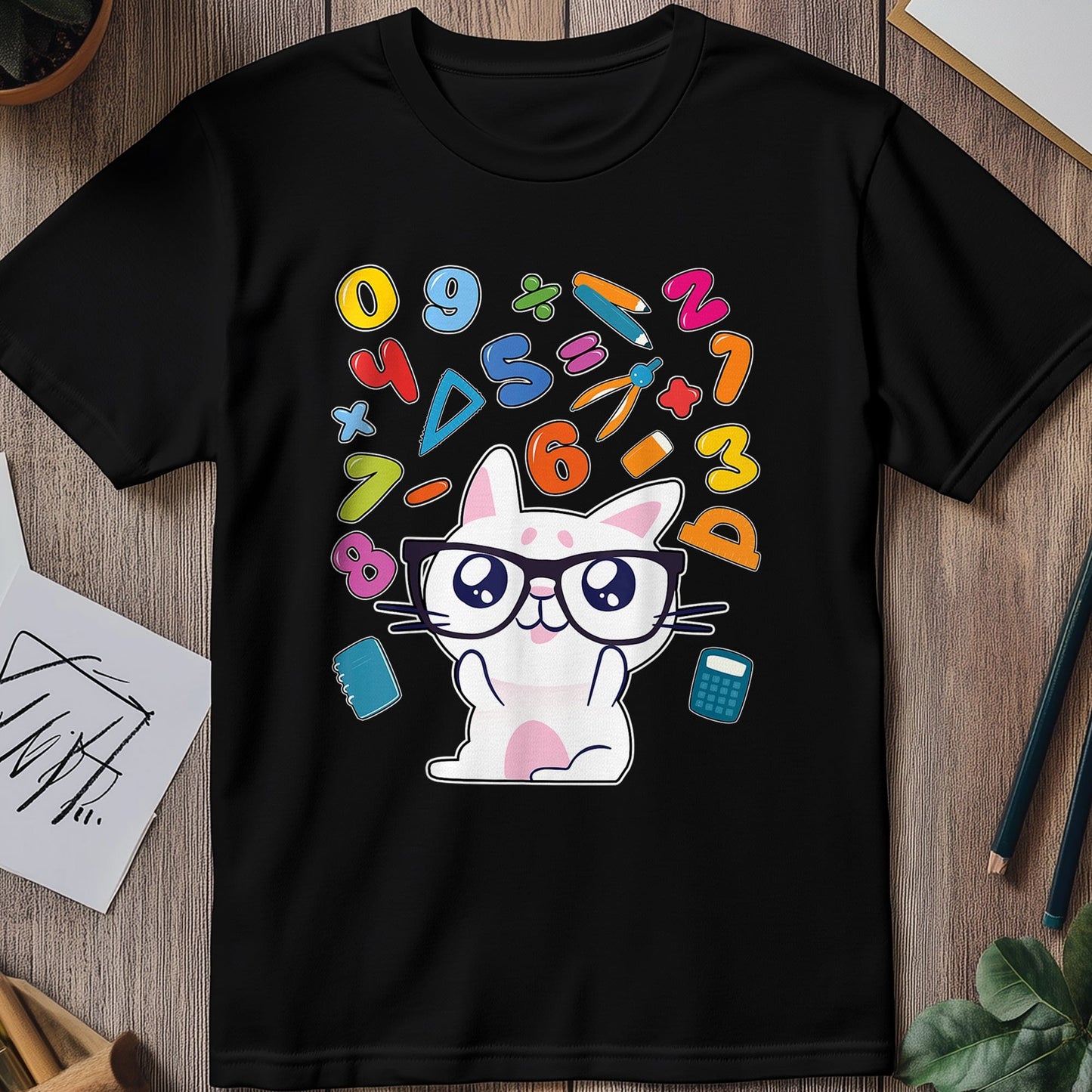 Cute Bunny Numbers Math Day Kids Tee