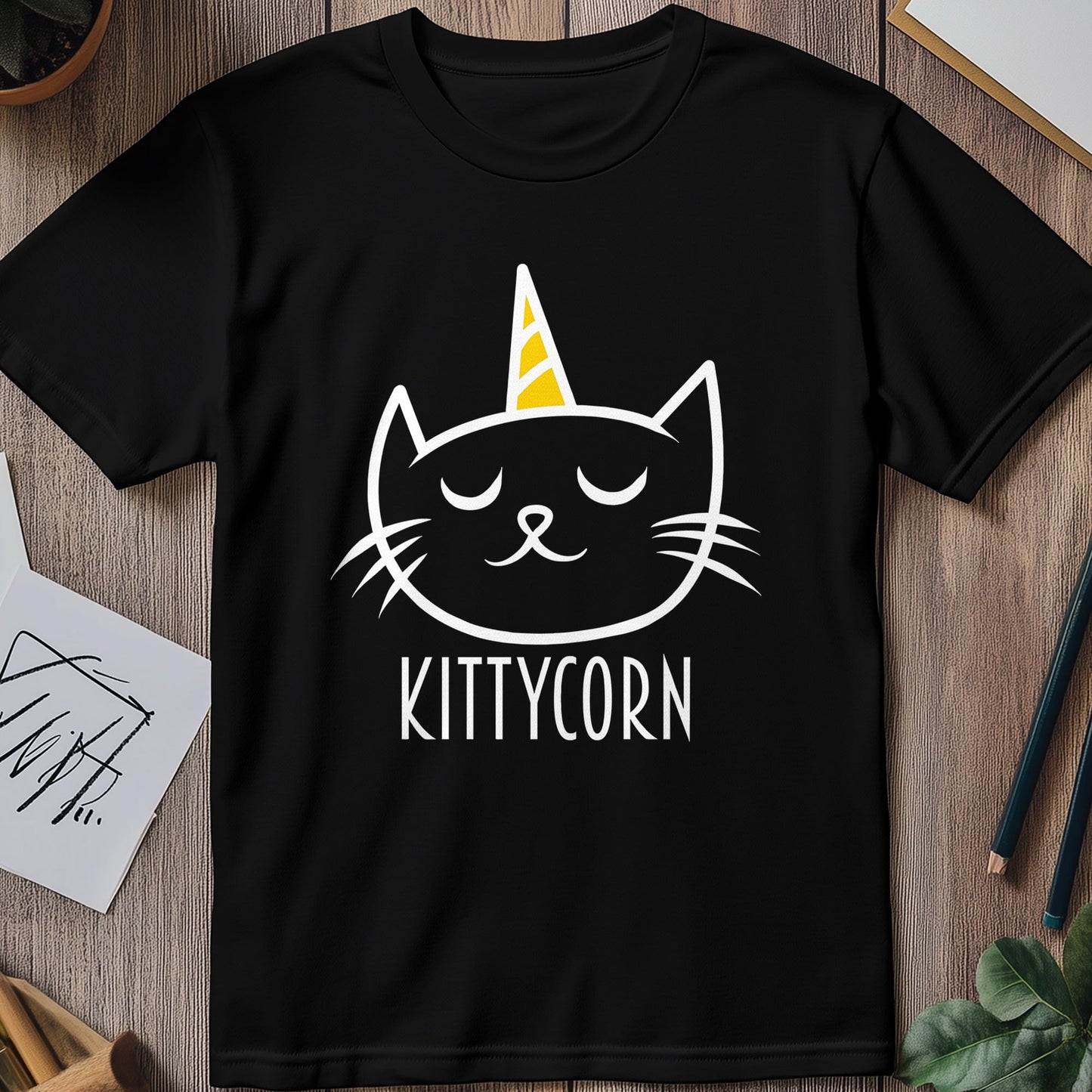 Kittycorn for Black T-shirt -