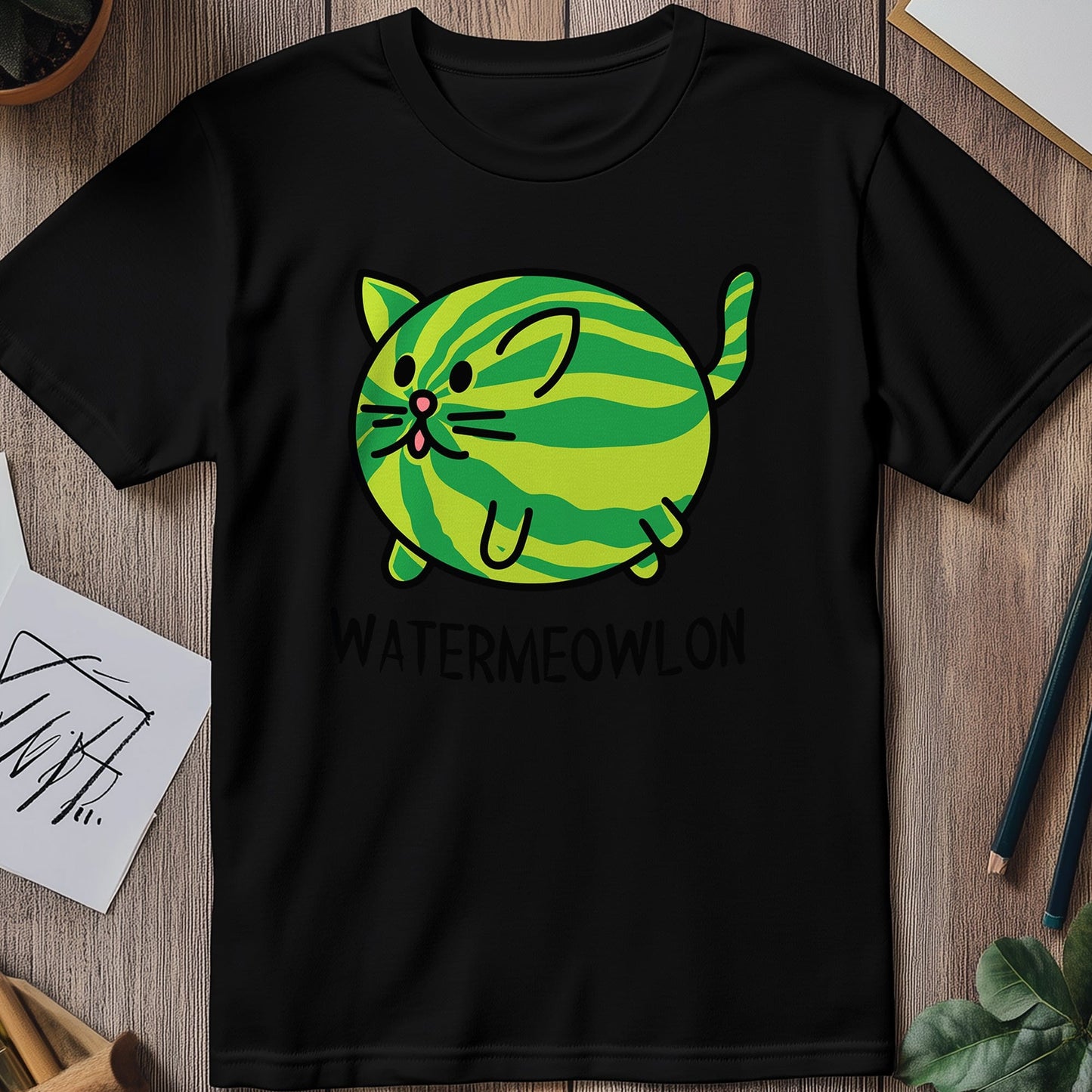 Watermeowlon cat  T-shirt