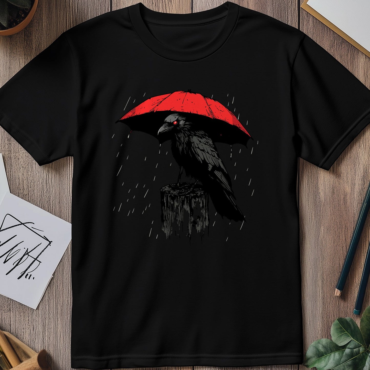 Raven Rain 1 T-Shirt - Quirky Crow