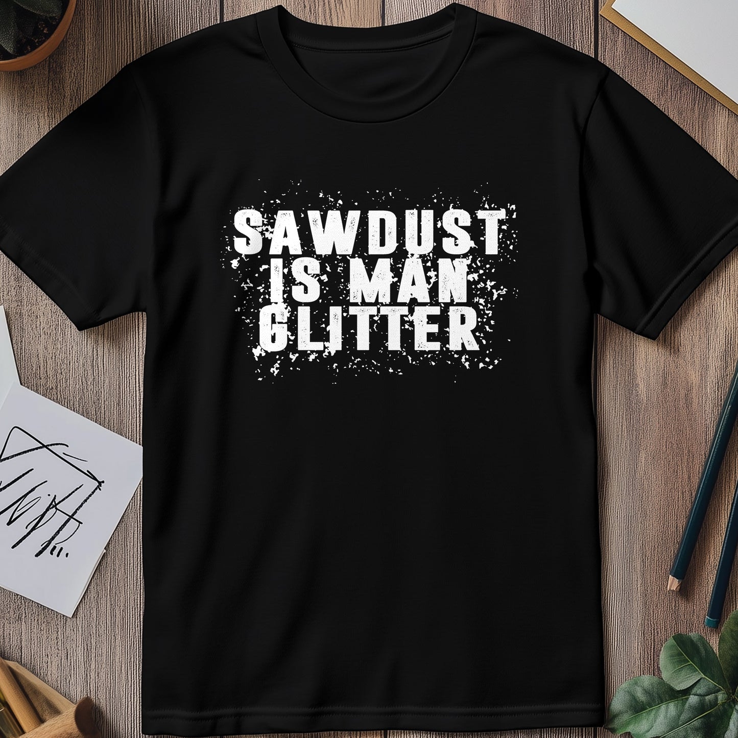 Sawdust Man Glitter T-Shirt - Funny &