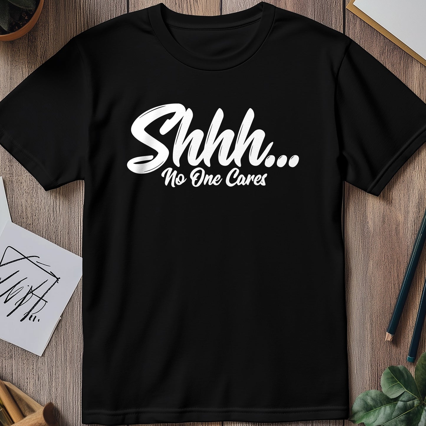 Shhhh No One Cares T-Shirt