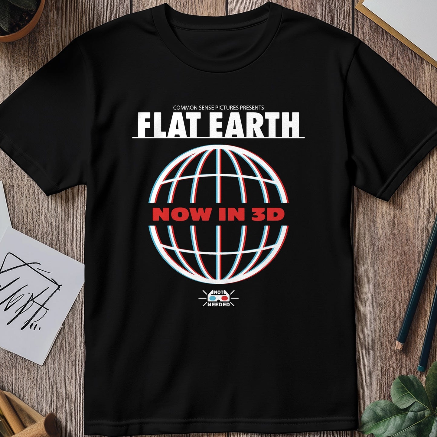 Flat Earth 3D T-Shirt - Because Why
