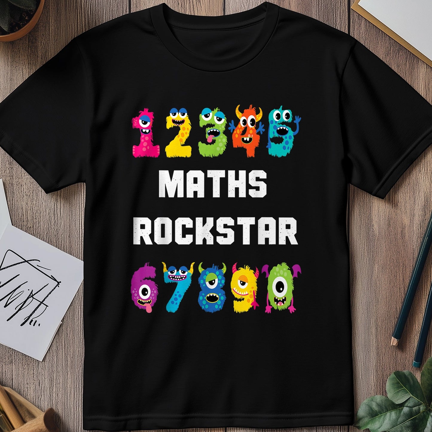 Monster Rockstar Math Day Kids Tee