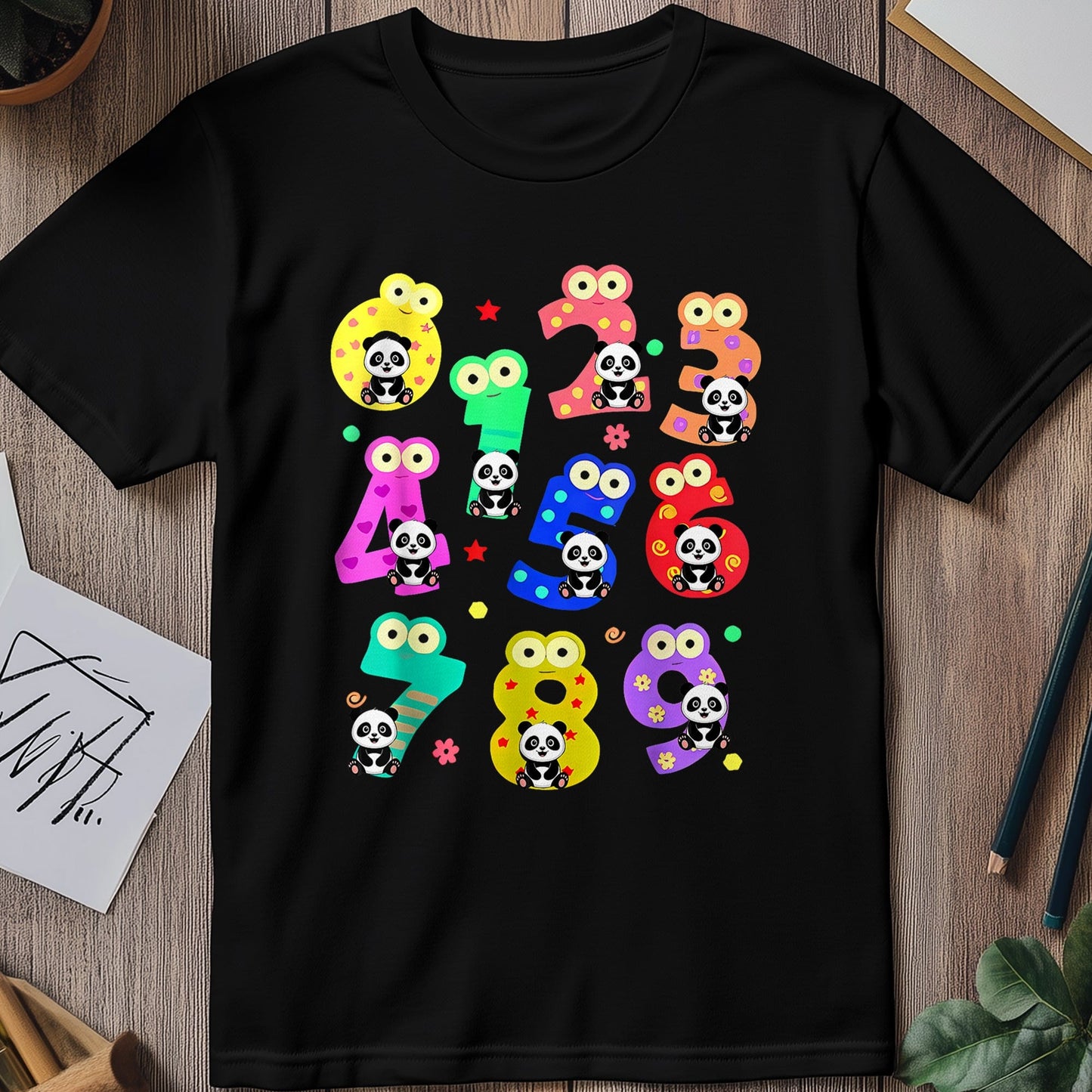 Panda Numbers Day  Kids Tee