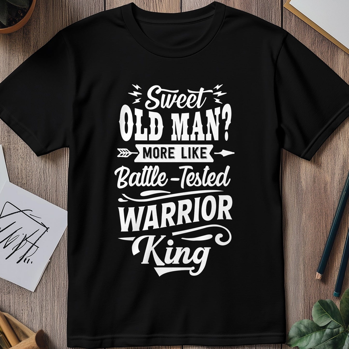 Old Man Warrior King t-shirt