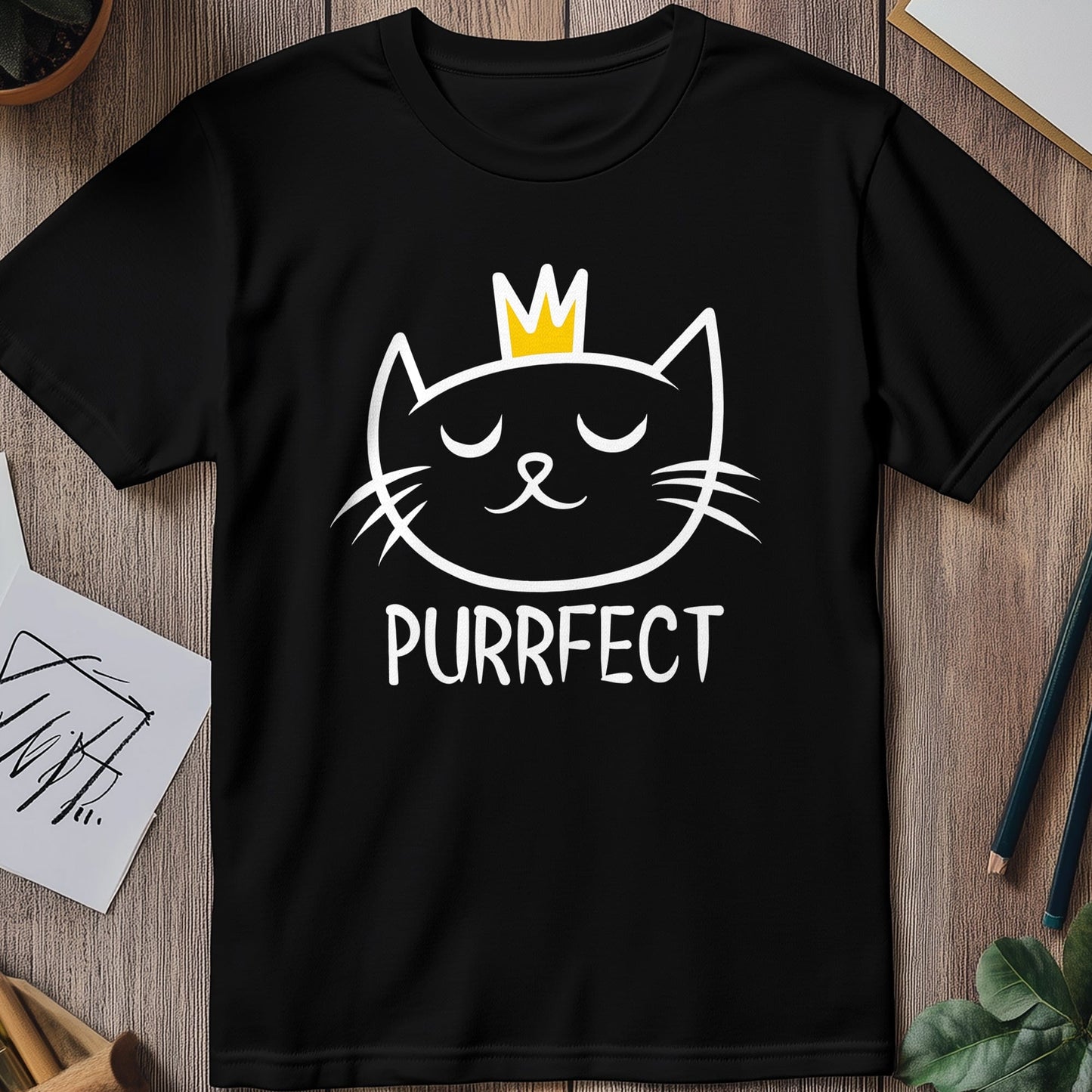 Purrfect Crown for Black Cats t-shirt