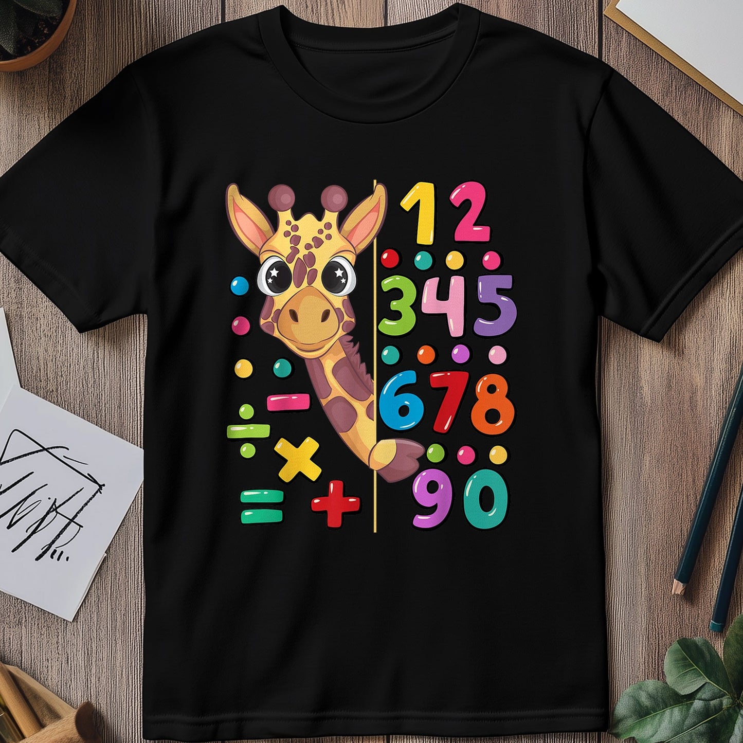 Giraffe Math Number Day Kids Tee