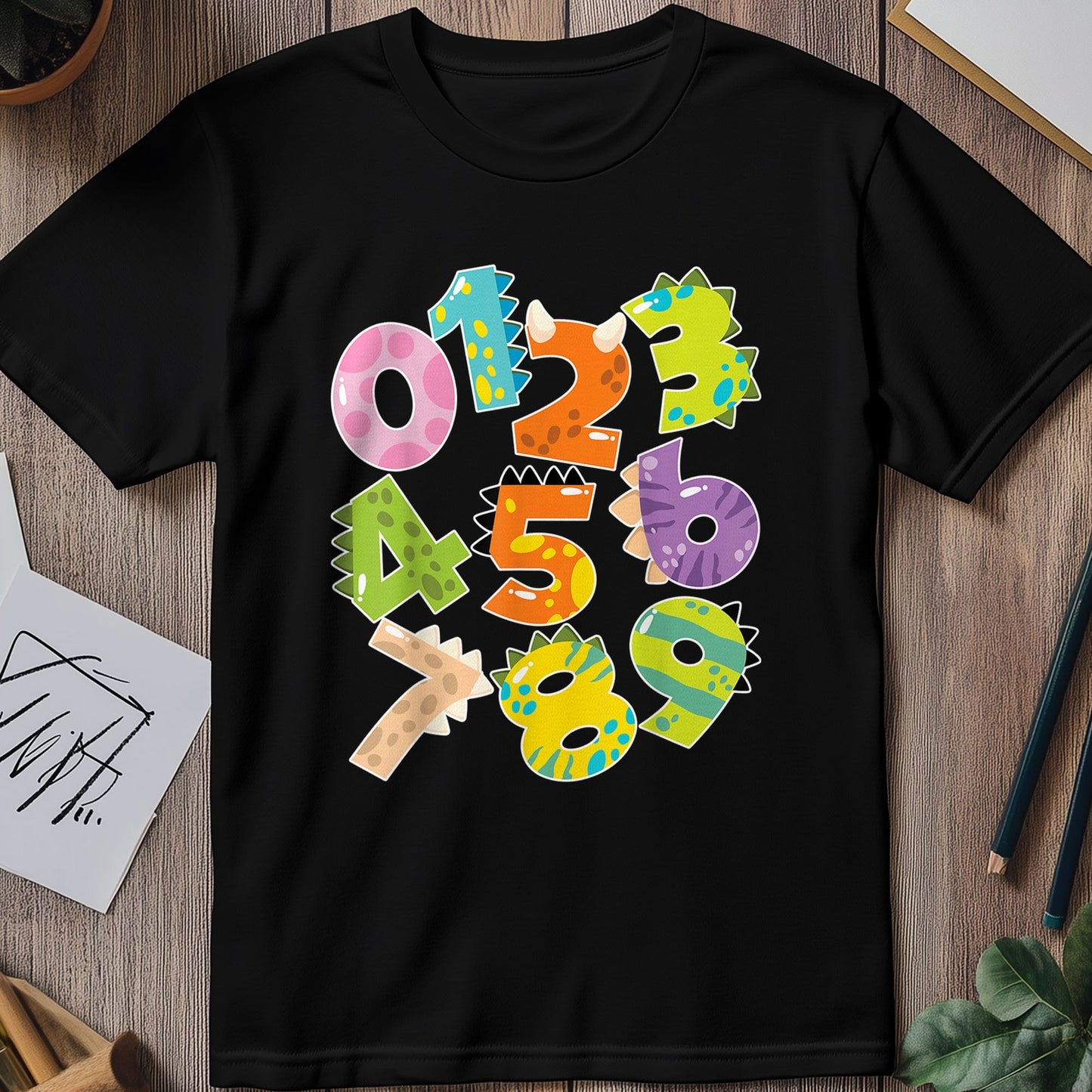 Dino Number Day Math Kids Tee