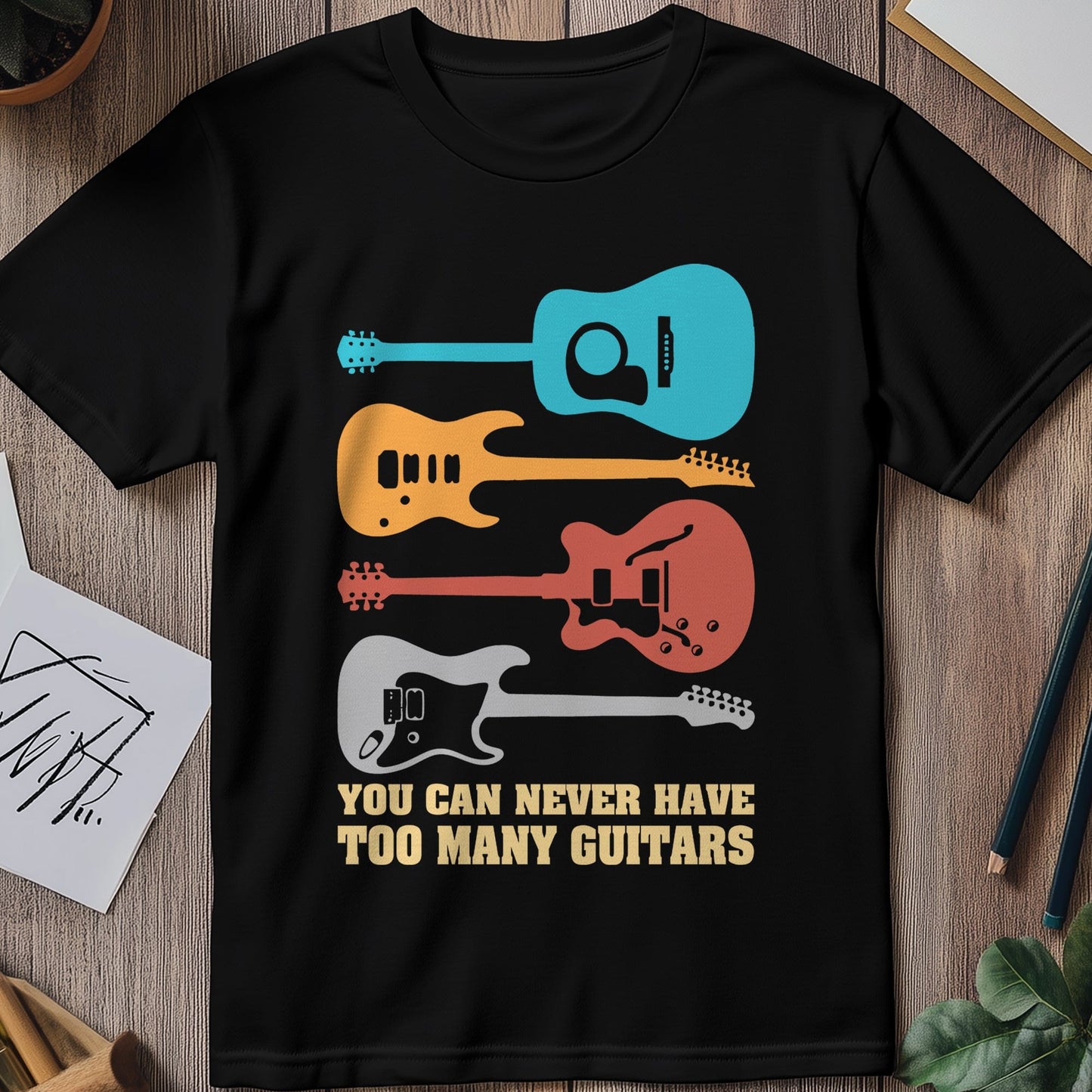 Too Many Guitars 4 T-shirt - Rock On