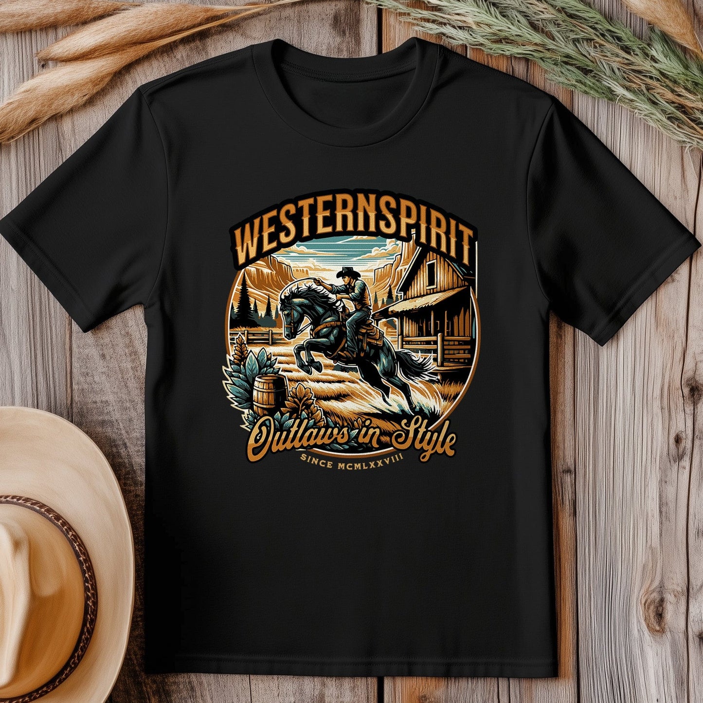 Western Spirit Cowboy T-Shirt - Saddle