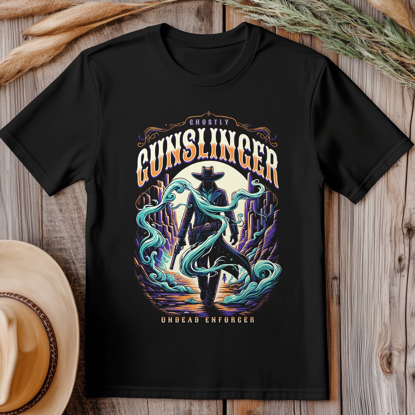 Ghostly Gunslinger T-shirt ‚Äì Saddle Up