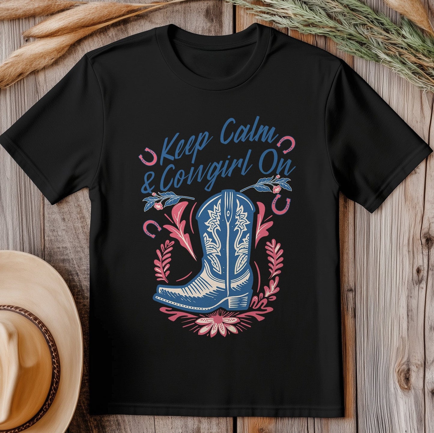 Keep Calm & Cowgirl On T-Shirt -