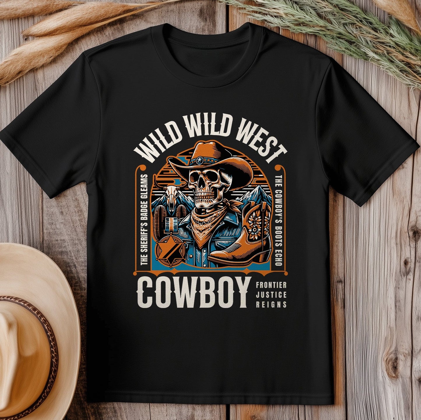 Wild Wild West Skeleton Cowboy T-shirt