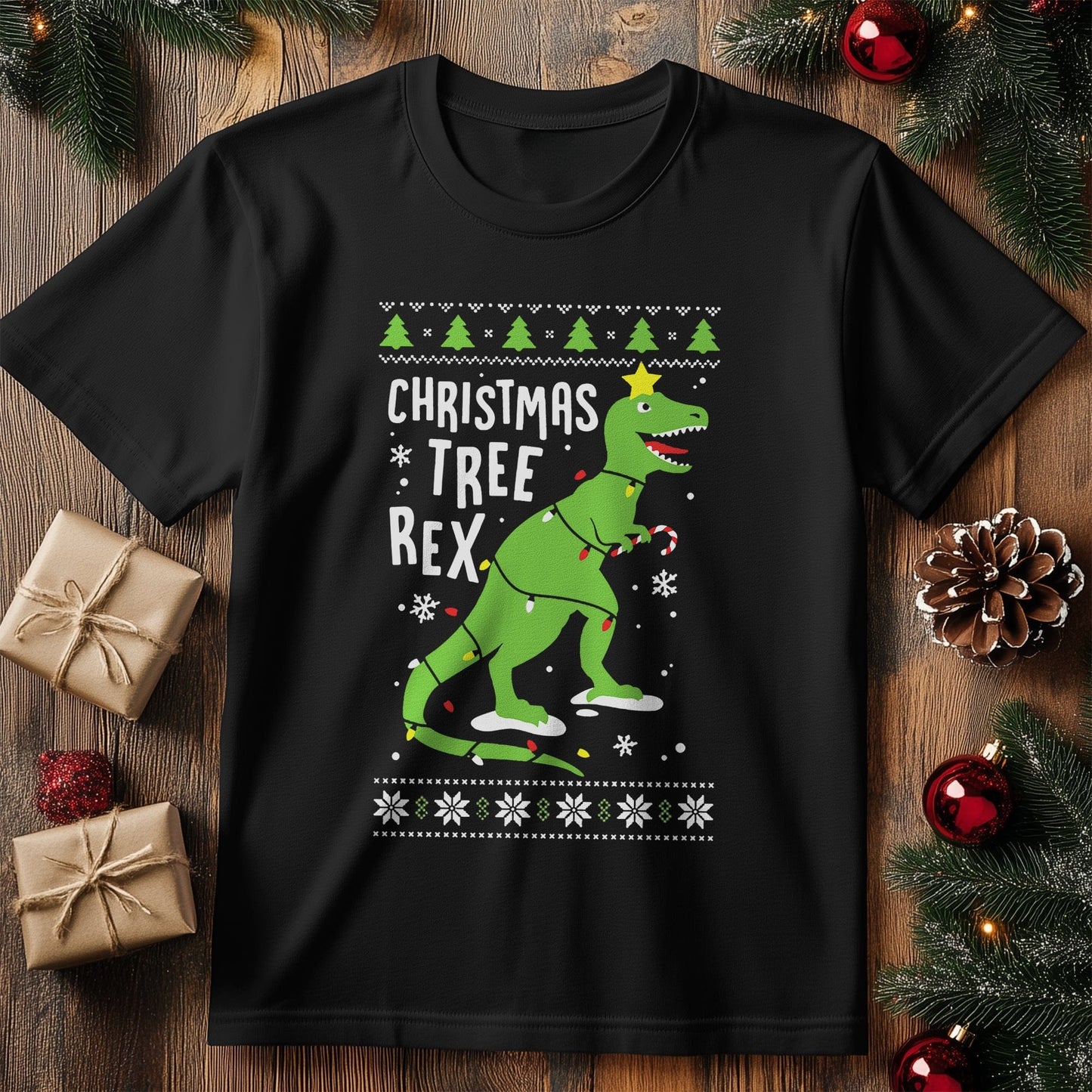 Christmas Tree Rex T-shirt - Jingle