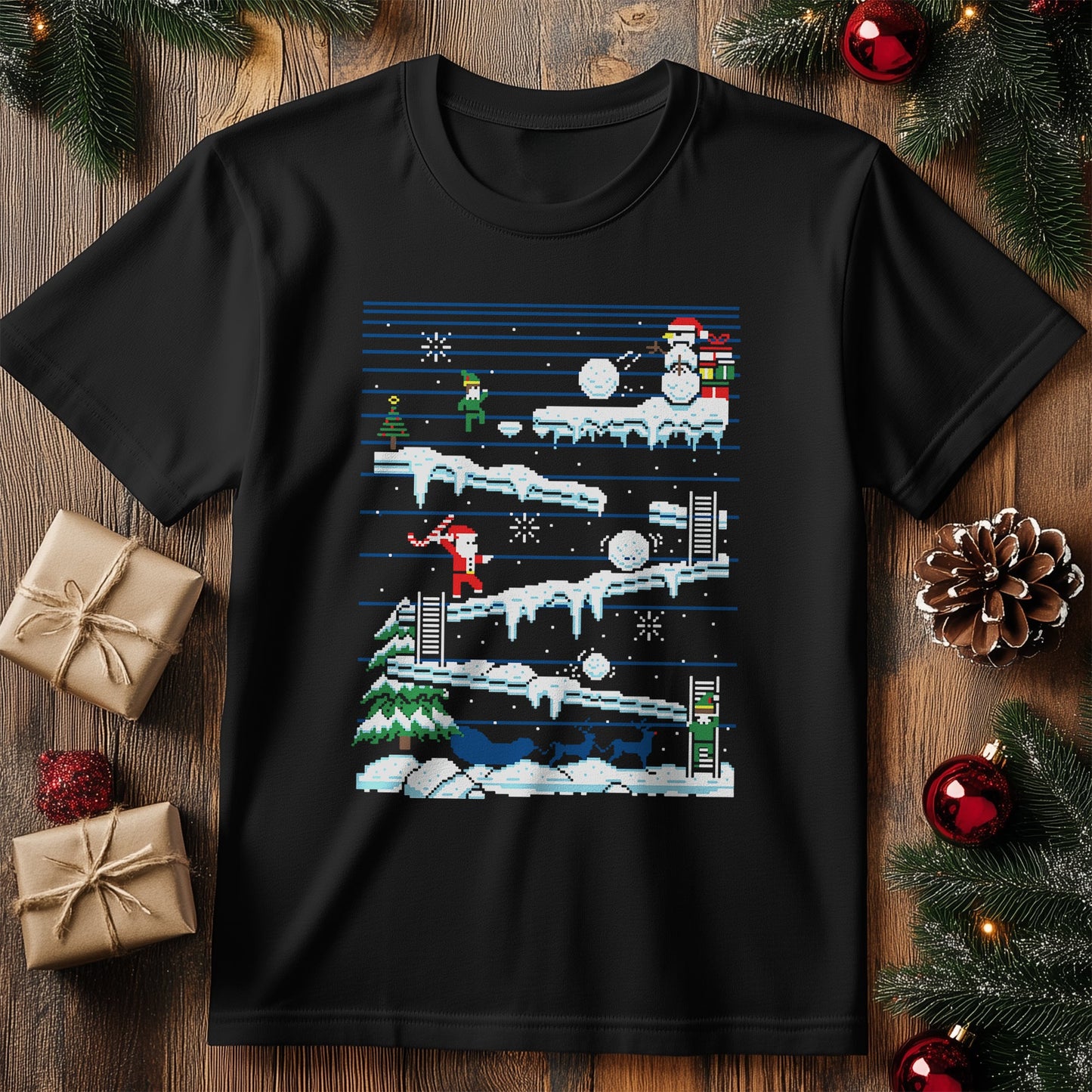 Santa Pixel Game T-shirt - Join the