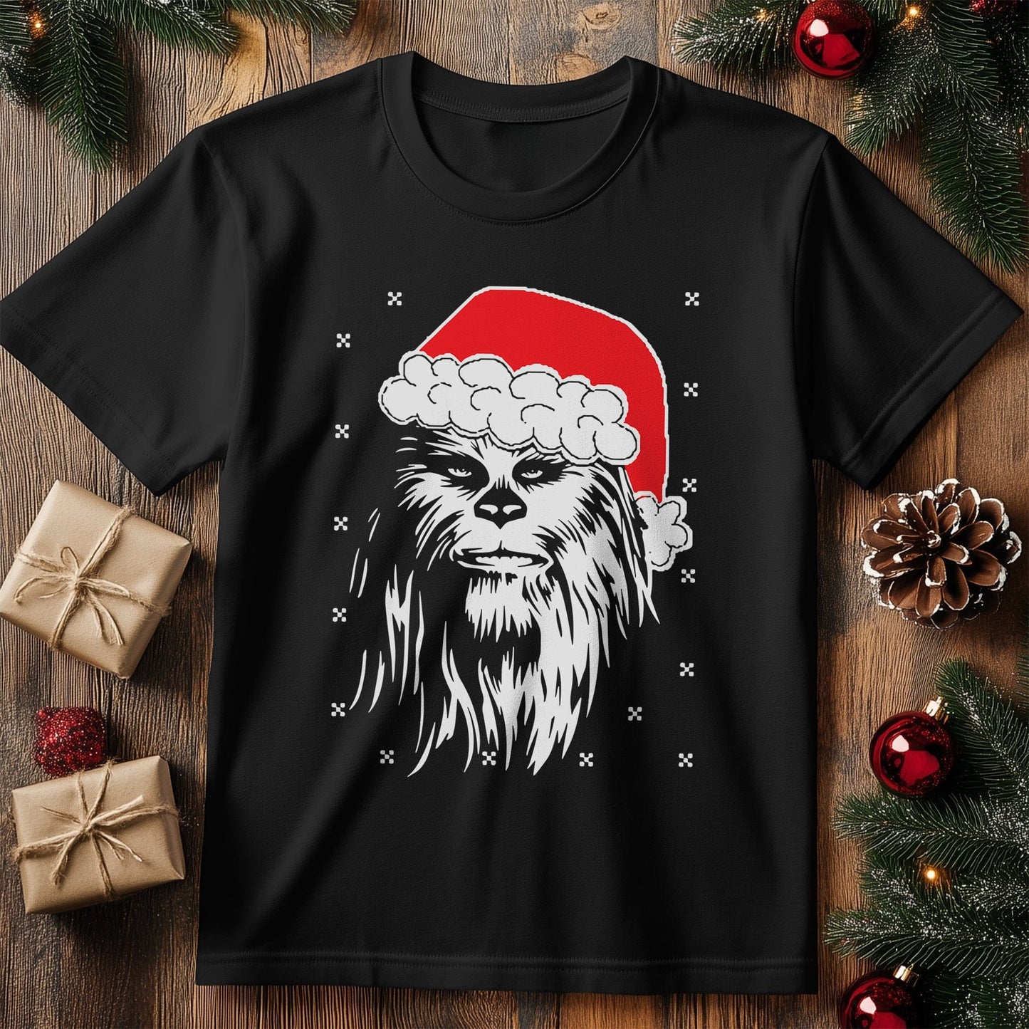 Chewbacca in Christmas Hat t-shirt -