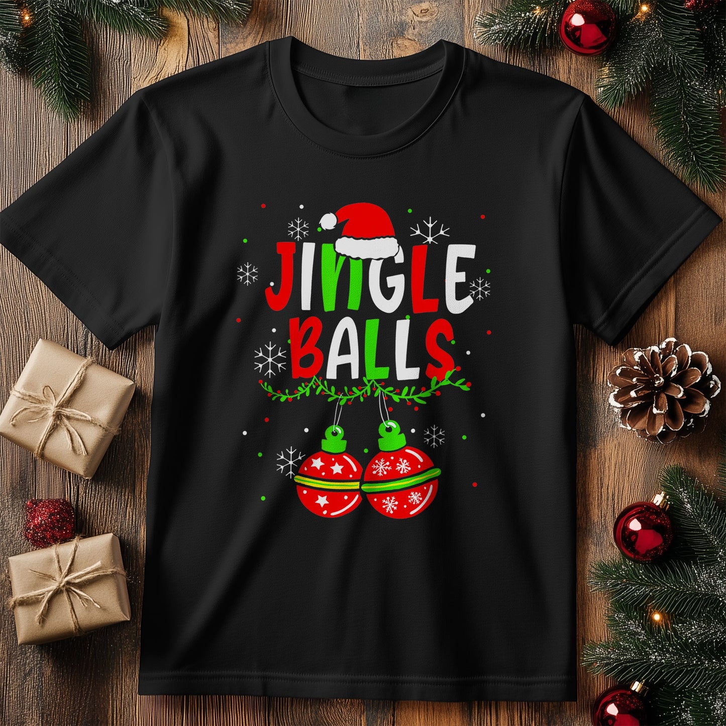 Jingle Balls Tinsel Tits T-Shirt ‚Äì